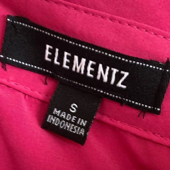 NWT Elementz Fuchsia Pink Button-Up Blouse - Picture 6 of 7